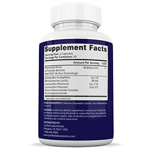 Justified Laboratories (3 Pack) Clear Nails Plus Max Pills 40 Billion CFU Probiotic 60 Caps - TrustMedUSA