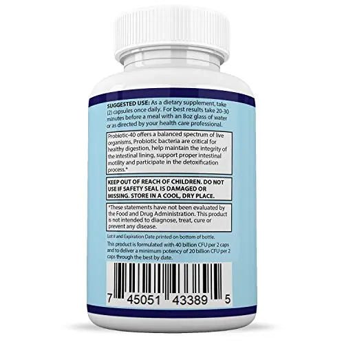 Justified Laboratories (3 Pack) Clear Nails Plus Max Pills 40 Billion CFU Probiotic 60 Caps - TrustMedUSA