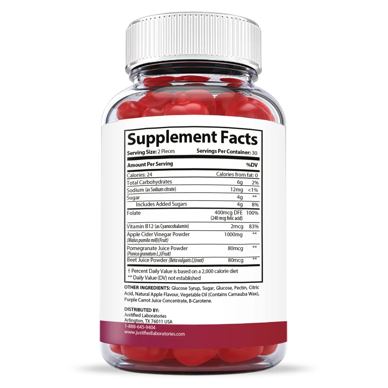 Justified Laboratories (3 Pack) Ketofitastic Keto Gummies 1000MG ACV with Pomegranate - TrustMedUSA