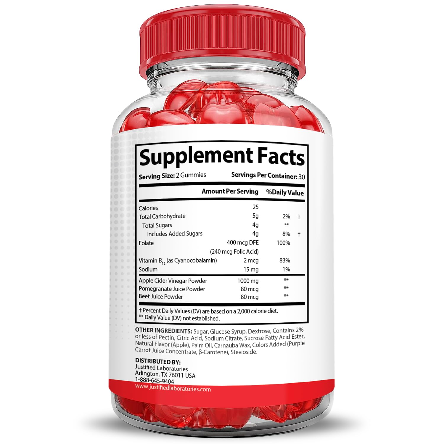 Justified Laboratories (3 Pack) Vital Pump XL Performance Gummies 1000MG Advanced Formula Vital PumpXL Formulated with Beet Juice ACV Pomegranate Beet Powder B12 Vegan Non GMO 180 Gummys - TrustMedUSA