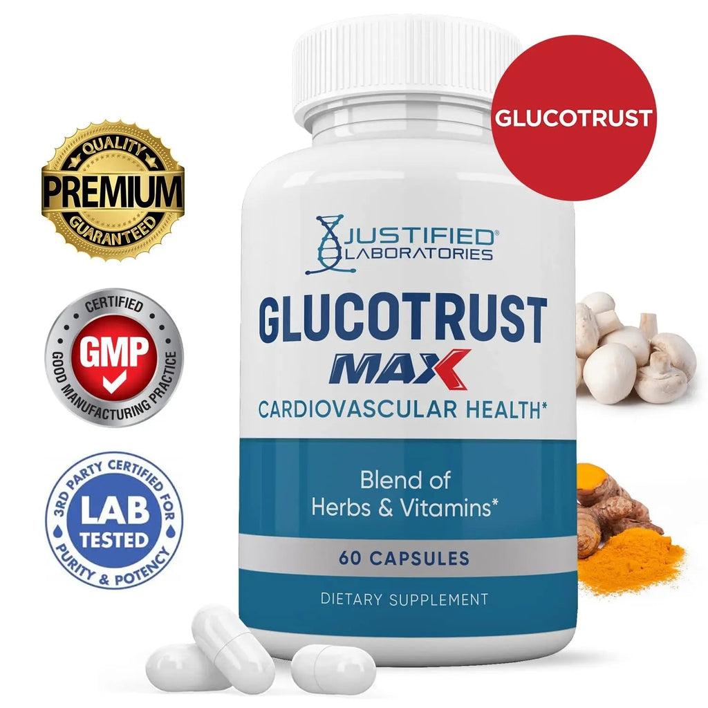 Justified Laboratories (5 Pack) Glucotrust Max 1295MG Formula Supplement Pills 300 cap - TrustMedUSA