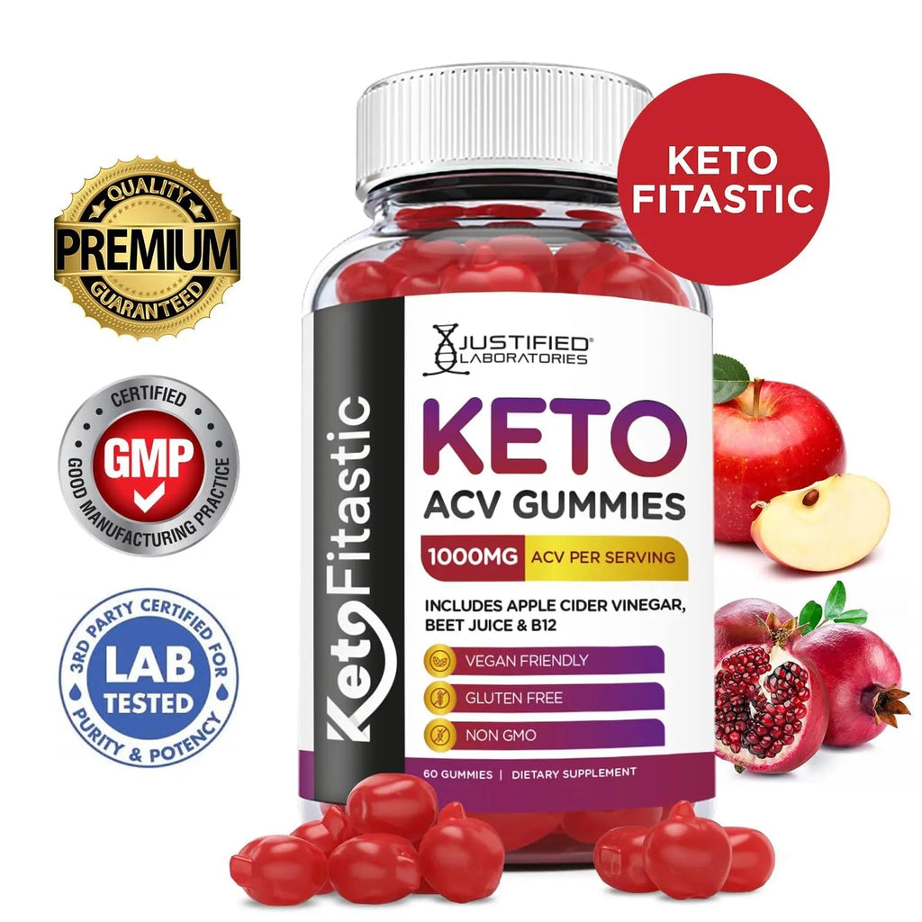 Justified Laboratories (5 Pack) Ketofitastic Keto Gummies 1000MG ACV with Pomegranate - TrustMedUSA