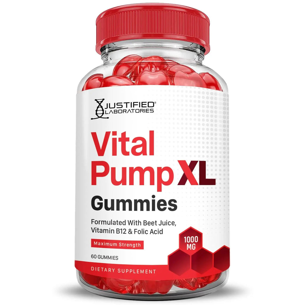 Justified Laboratories (5 Pack) Vital Pump XL Performance Gummies 1000MG Advanced Formula Vital PumpXL Formulated with Beet Juice ACV Pomegranate Beet Powder B12 Vegan Non GMO 300 Gummys - TrustMedUSA