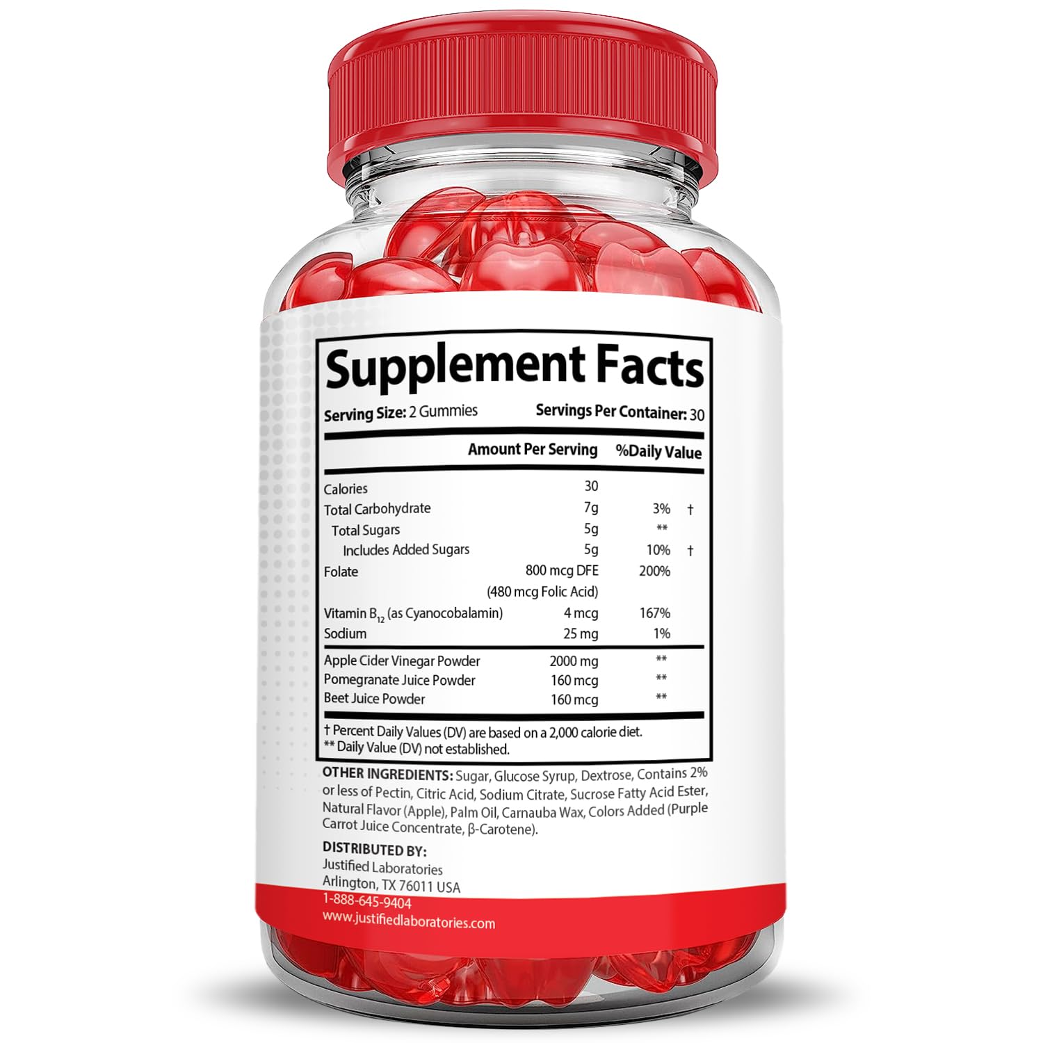 Justified Laboratories Vital Pump XL Extreme 2000MG Performance Gummies Vital PumpXL Advanced Formula Formulated with Beet Juice ACV Pomegranate Powder B12 Vegan Non GMO 60 Gummys - TrustMedUSA