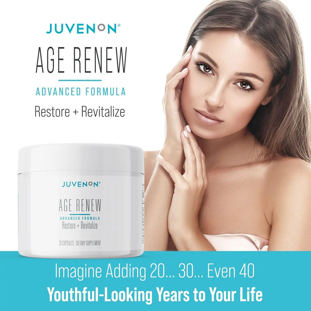 Juvenon AgeRenew Beta Glucan Anti Aging Immunity Support Supplement, Beta Glucan with Zinc Quercetin for Immune Defense Boost - TrustMedUSA