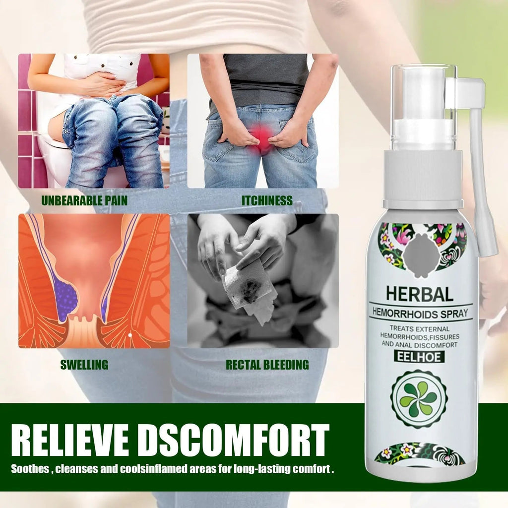 Juztec Hemorrhoid Treatment - Fast Relief with Hemocare Herbal Hemorrhoids Spray & Analese Numb Cream (1 PCS) - TrustMedUSA