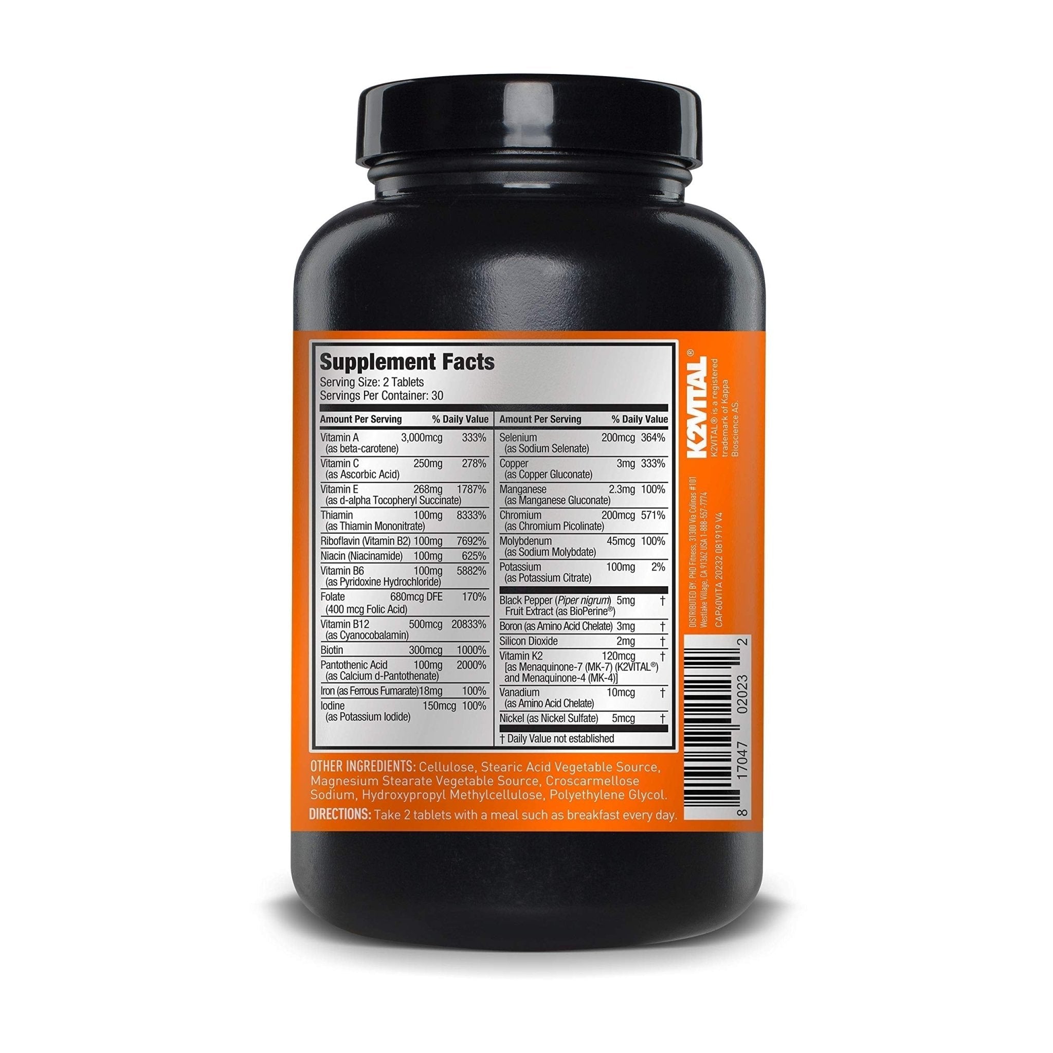 JYM Supplement Science Vita JYM Sports Multivitamin & Mineral Support, Vitamin A, C, B6, B12, E, K, Boron, Biotin, Potassium 60 Tablets - TrustMedUSA