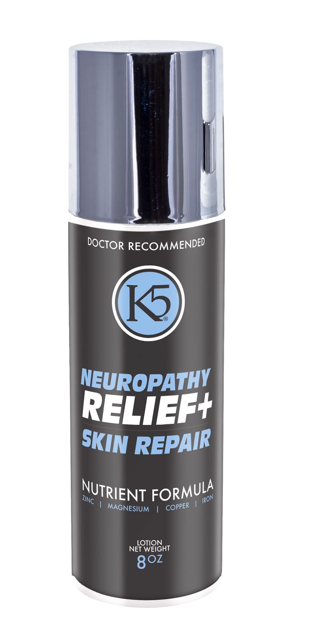 K5 Neuropathy Relief & Skin Healing Cream – Doctor Recommended for Feet, Legs and Toes – Over 20 Vitamins & Minerals – Reduce Neuropathy Symptoms & Repair Damaged Skin (8 Fl Oz) - TrustMedUSA