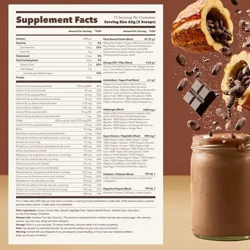 Ka’Chava All-In-One Nutrition Shake Blend, Chocolate, 85+ Superfoods, Nutrients & Plant - TrustMedUSA