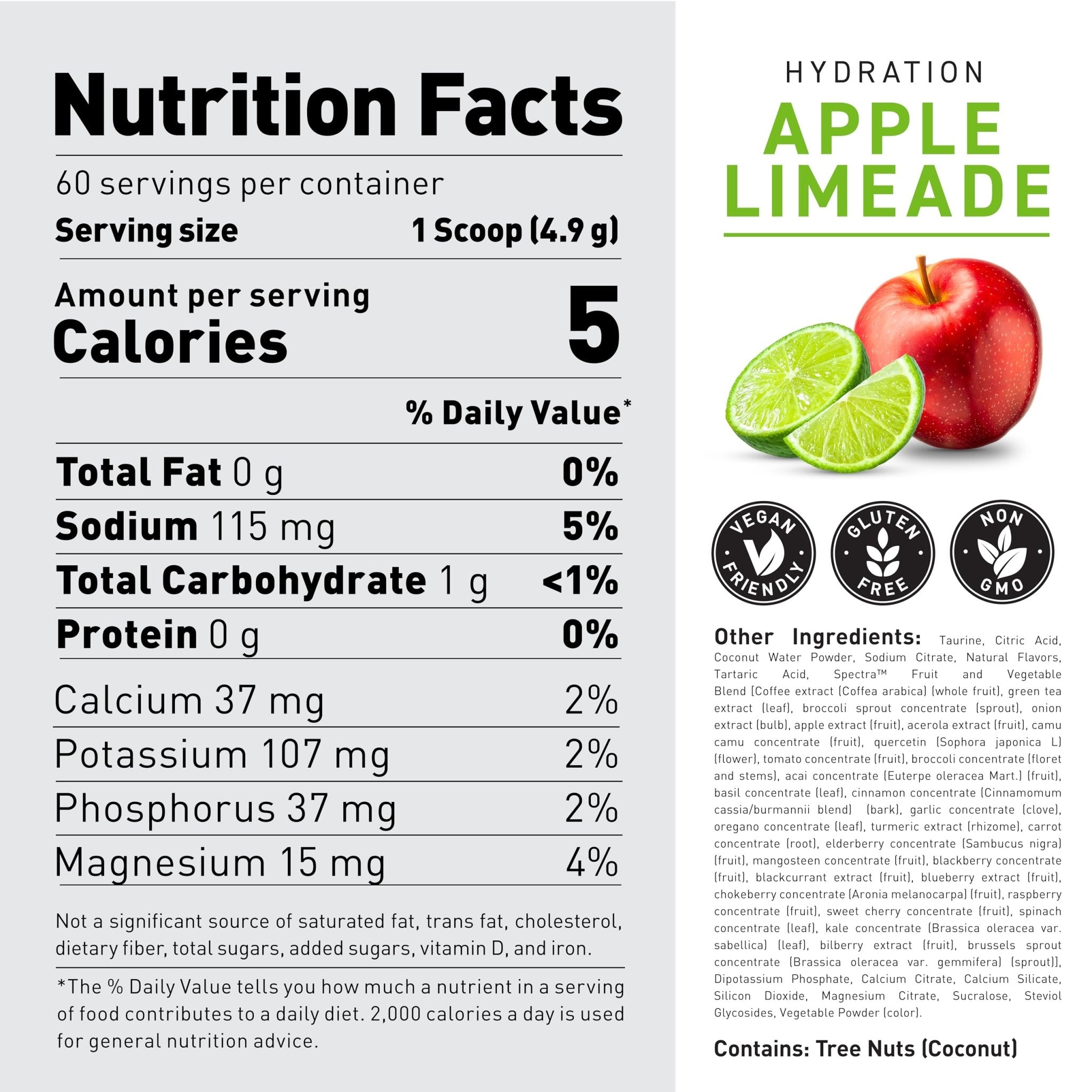Kaged Electrolyte Hydration Powder Hydracharge Apple Limeade Sports Drink for Men and Women Pre, Post, Intra Workout Supplement 60 Servings - TrustMedUSA