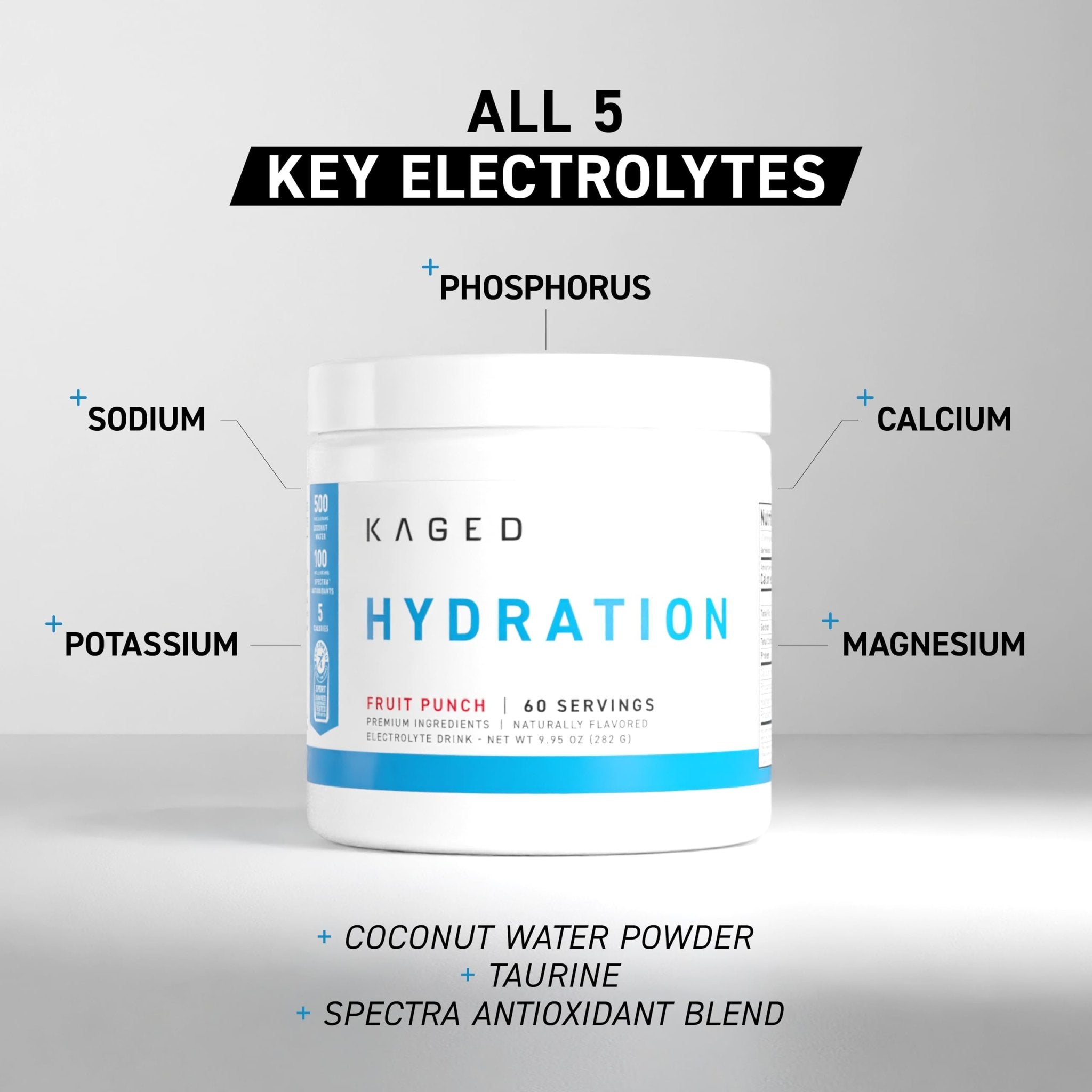 Kaged Electrolyte Hydration Powder Hydracharge Apple Limeade Sports Drink for Men and Women Pre, Post, Intra Workout Supplement 60 Servings - TrustMedUSA