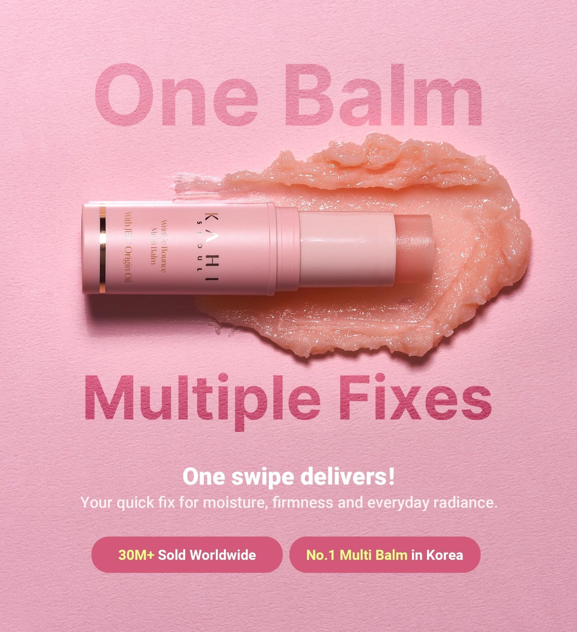 KAHI Wrinkle Bounce Multi Balm Stick | PDRN Collagen Wrinkle Stick | Korean Skin Care |All-in-One Hydrating Lip Balm Eye Cream Neck Cream Make Up Base & Face Mist Moisture Balm - TrustMedUSA