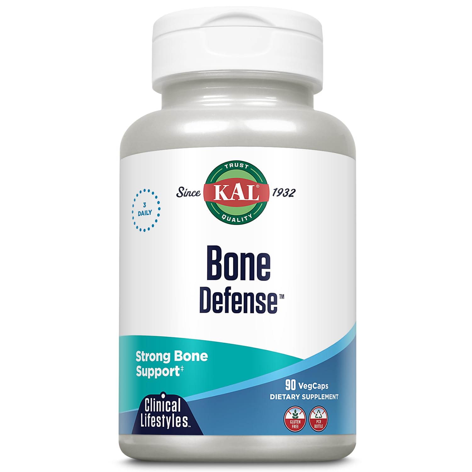 KAL Bone Defense | Healthy Bone Strength and Density Supplement | Calcium, Vitamin D3 and K2, Magnesium | 90ct, 30 Serv. - TrustMedUSA