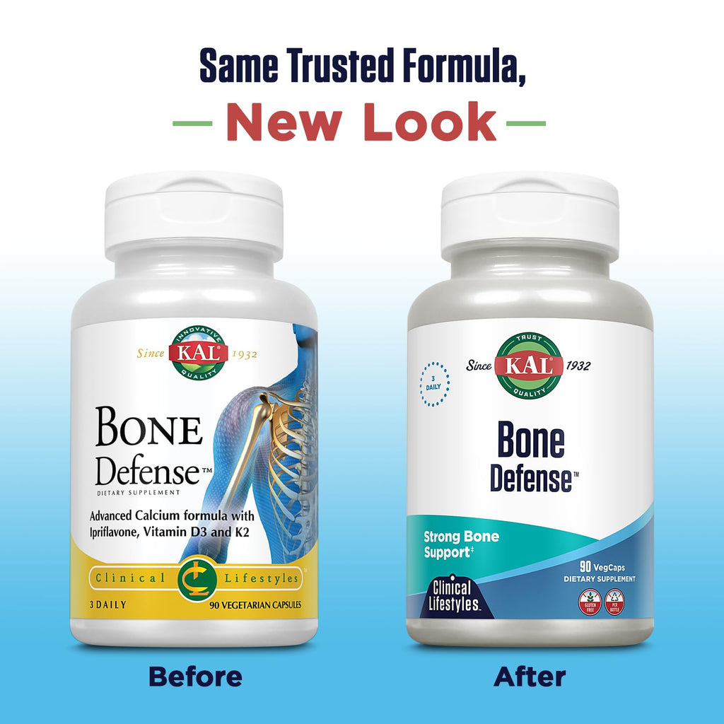 KAL Bone Defense | Healthy Bone Strength and Density Supplement | Calcium, Vitamin D3 and K2, Magnesium | 90ct, 30 Serv. - TrustMedUSA