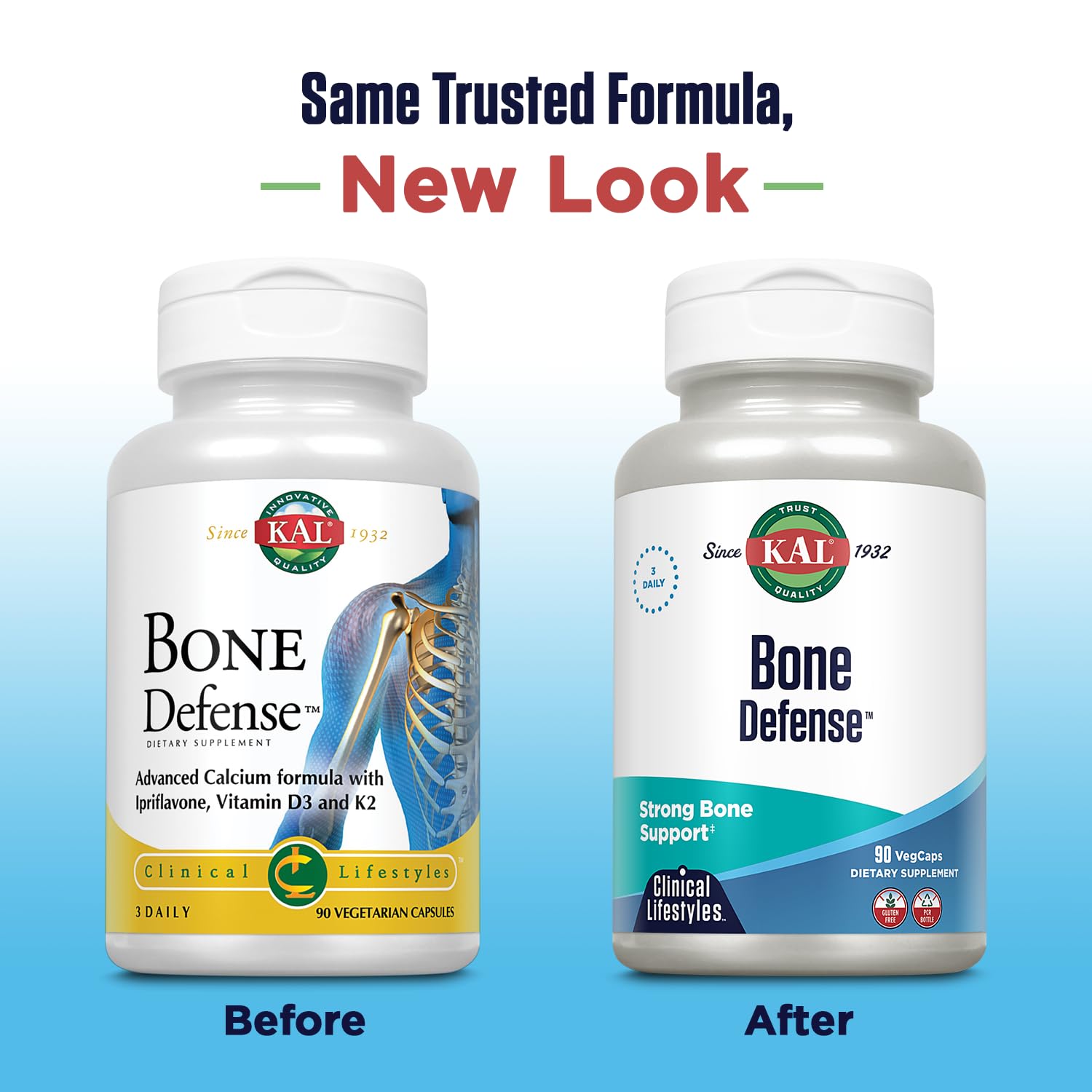 KAL Bone Defense | Healthy Bone Strength and Density Supplement | Calcium, Vitamin D3 and K2, Magnesium | 90ct, 30 Serv. - TrustMedUSA