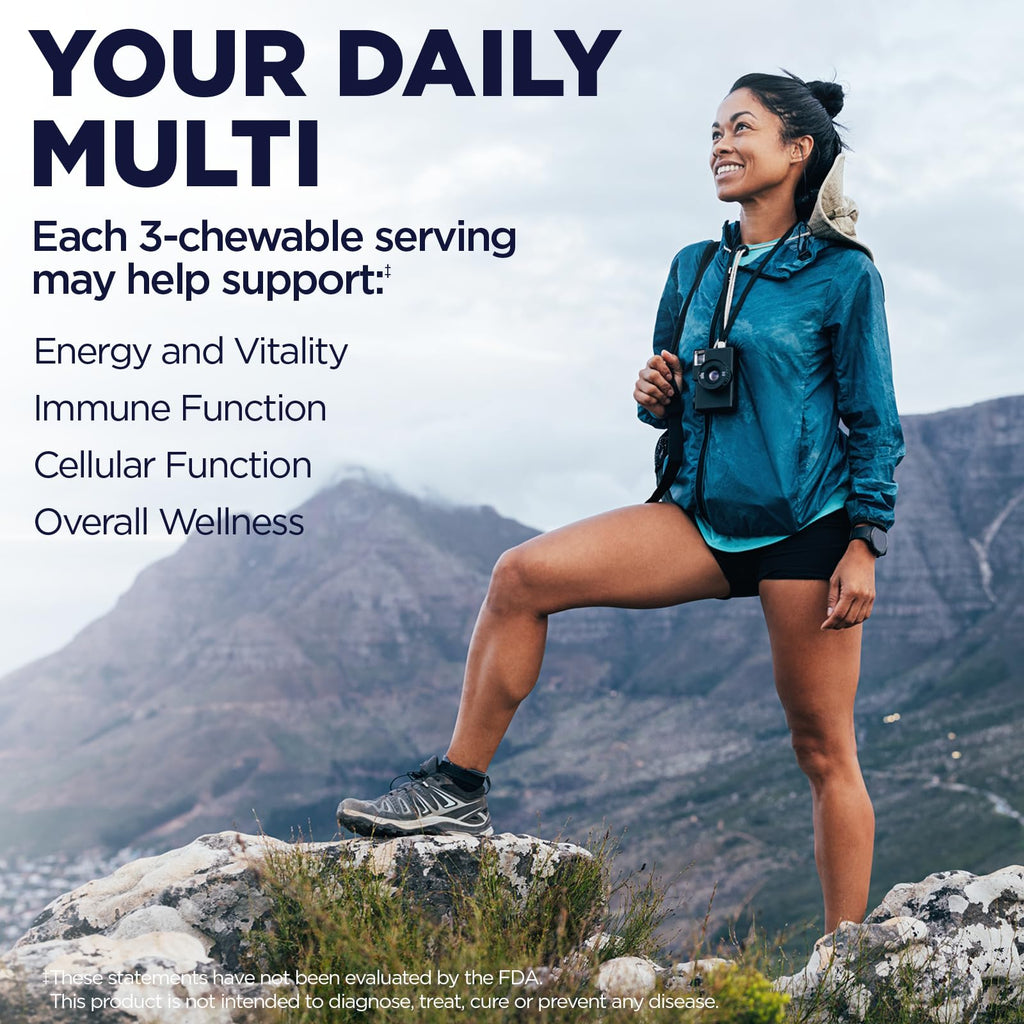 KAL Enhanced Energy Supplements, Whole Food Chewable Multivitamin with Iron, 3 Daily, 23 Essential Vitamins and Minerals, Super Foods, Enzymes, Mango Pineapple Flavor, 60-Day Guarantee, 20 Serv, 60ct - TrustMedUSA