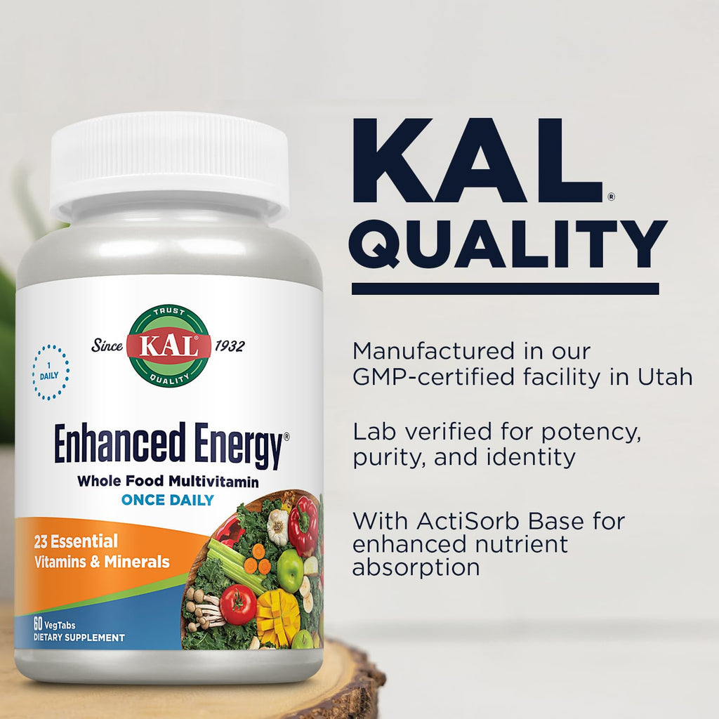 KAL Enhanced Energy Tablets, 60 Count - TrustMedUSA