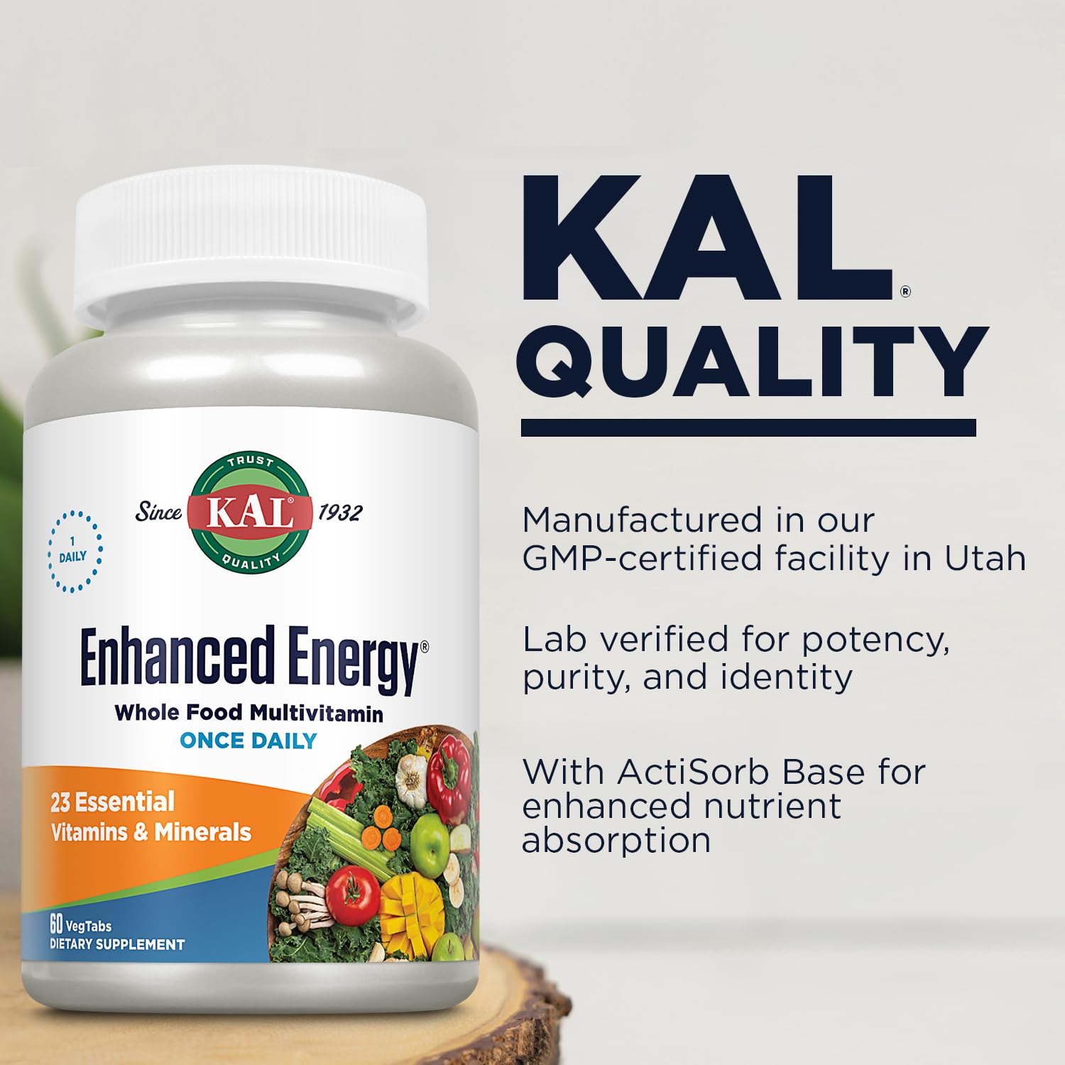KAL Enhanced Energy Tablets, 60 Count - TrustMedUSA