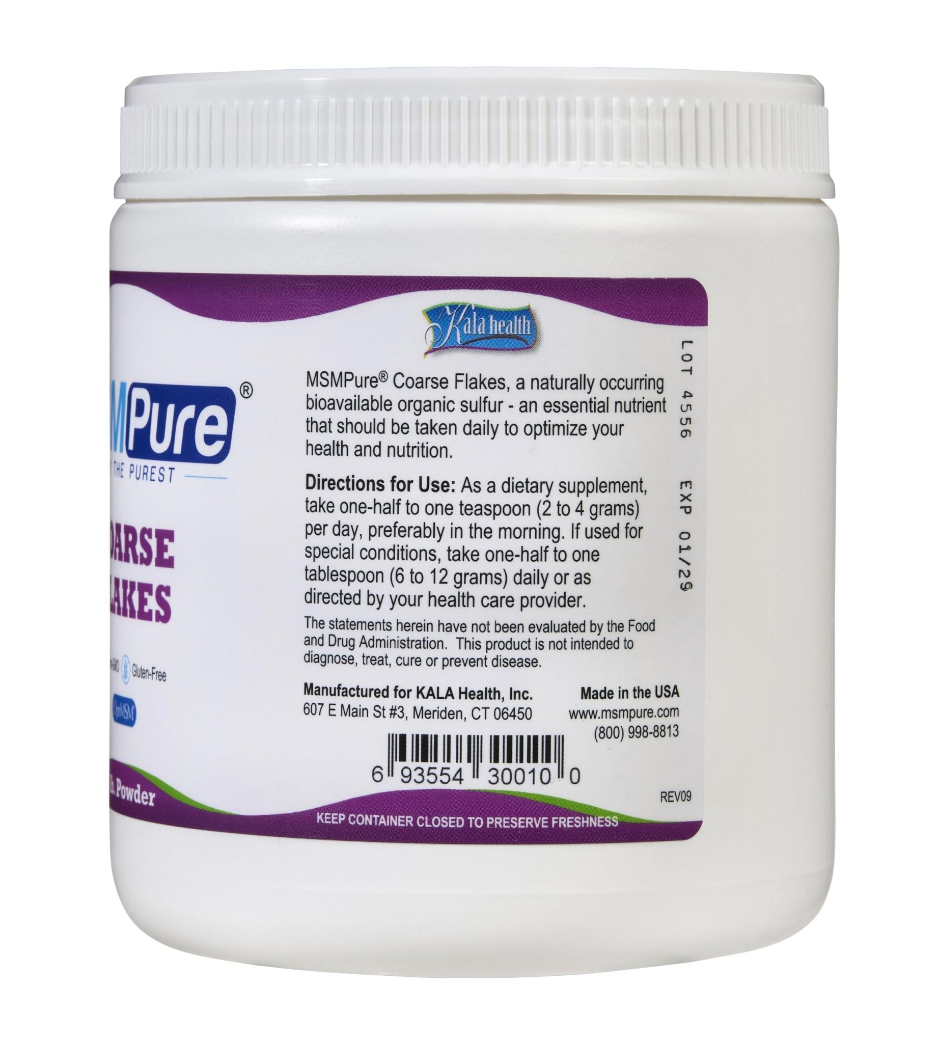 KALA HEALTH MSMPure Coarse Flakes 1lb and Muscle & Joint Cream 2oz Bundle - TrustMedUSA
