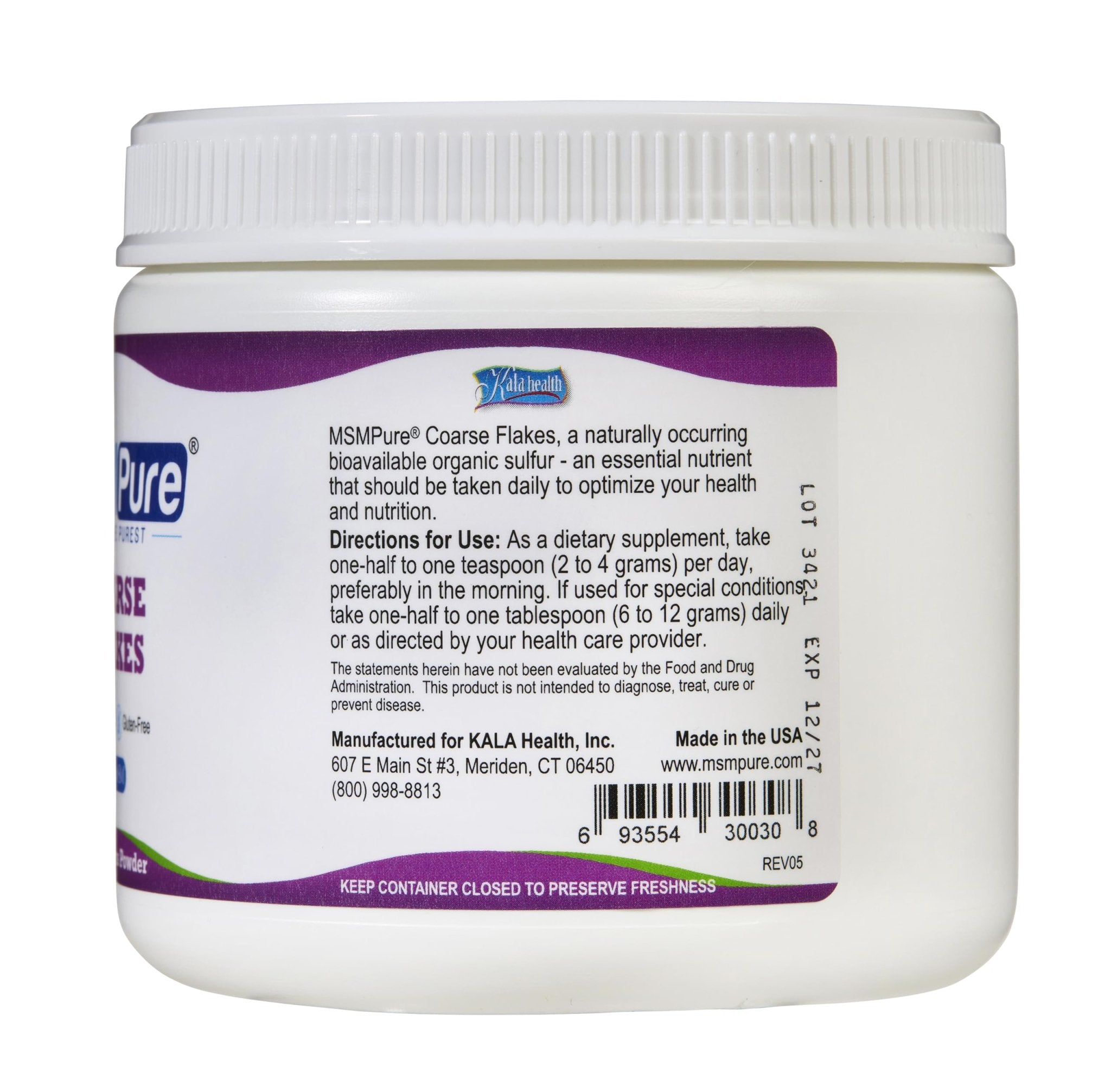 KALA HEALTH MSMPure MSM Coarse Flakes 8.8oz and MSM Gel With Organic Aloe 8oz Bundle - TrustMedUSA