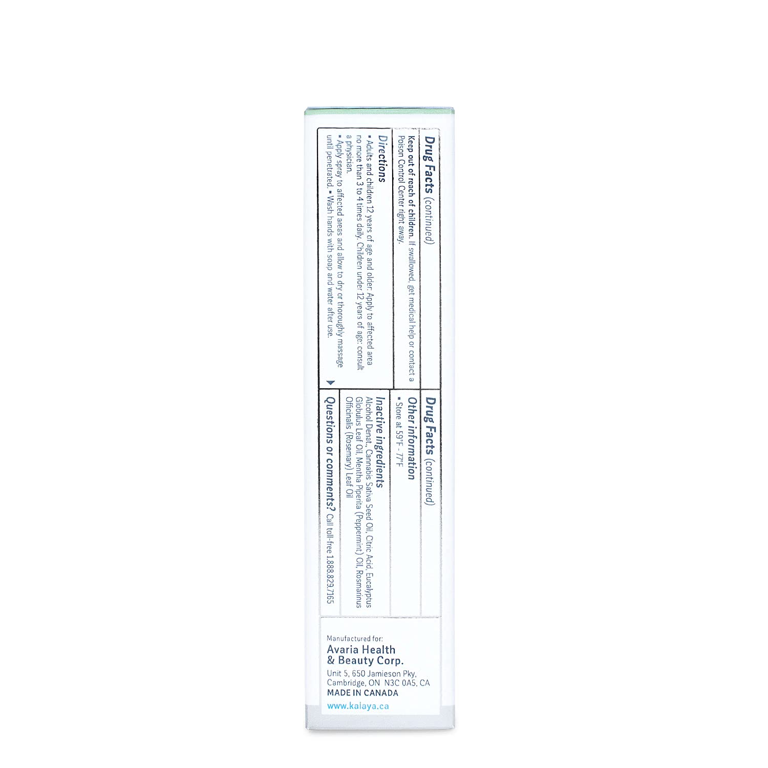Kalaya Pain Relief Spray - Fast-Acting, Quick-Drying Muscle Rub for Joint Pain Relief and Muscle Pain - with Eucalyptus, Menthol, Methyl Salicylate, Camphor - Ideal for Easing Back Pain - 2 oz - TrustMedUSA