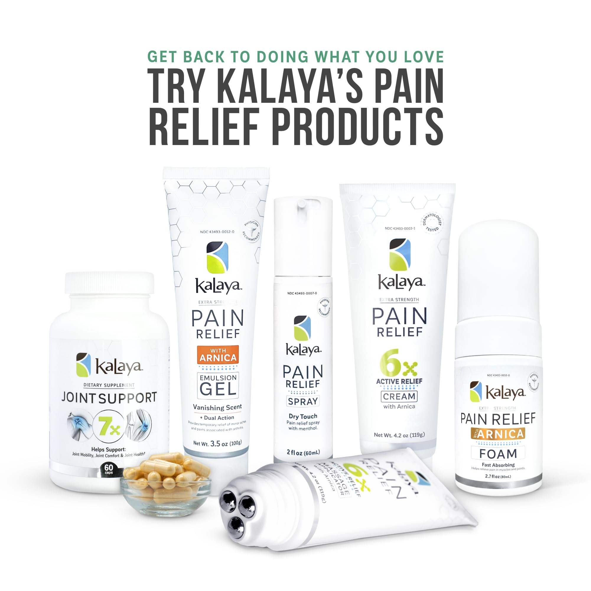 Kalaya Pain Relief Spray - Fast-Acting, Quick-Drying Muscle Rub for Joint Pain Relief and Muscle Pain - with Eucalyptus, Menthol, Methyl Salicylate, Camphor - Ideal for Easing Back Pain - 2 oz - TrustMedUSA