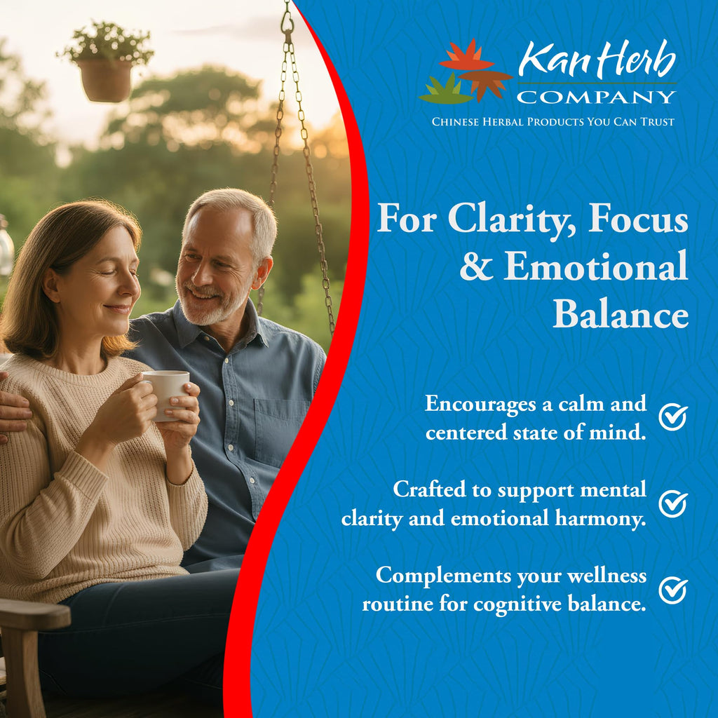Kan Herbs Company Clear Mind Formula – Traditional Chinese Herbal Blend for Cognitive Clarity and Spirit Support, Nourishes Heart Yin and Blood, Calms Shen, Herbal Supplement, 60 Tablets - TrustMedUSA