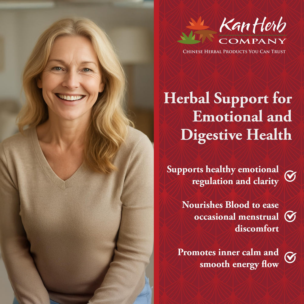 Kan Herbs Company Relaxed Wanderer – Traditional Chinese Herbal Formula to Support Mood, Digestion, and Menstrual Balance, Nourishes Blood, Eases Occasional Tension and Fatigue, 120 Tablets - TrustMedUSA