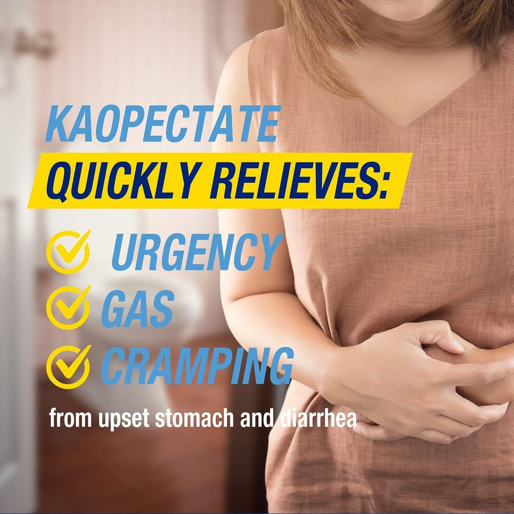 Kaopectate Multi-Symptom Anti-Diarrheal & Upset Stomach Reliever, 42 Caplets, Anti Diarrhea Caplets - Maple Wellness Supplements