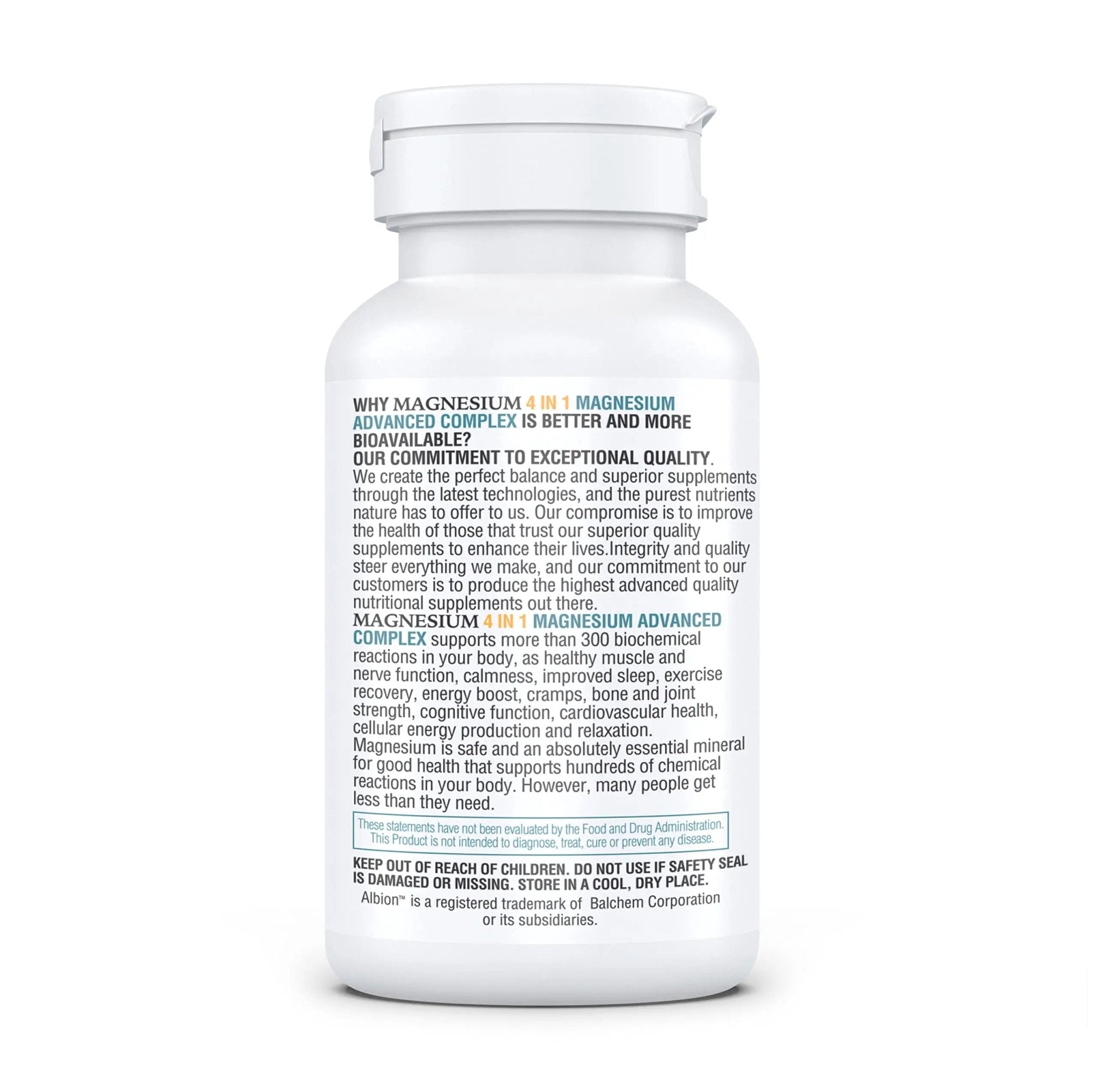 Kappa Nutrition Magnesium 4-in-1, 280mg Elemental Magnesium (Bisglycinate, Malate) + Zinc & Vitamin D3, Brain, Sleep, Energy, Muscle, Immune Support, 120 Vegan Capsules. - TrustMedUSA
