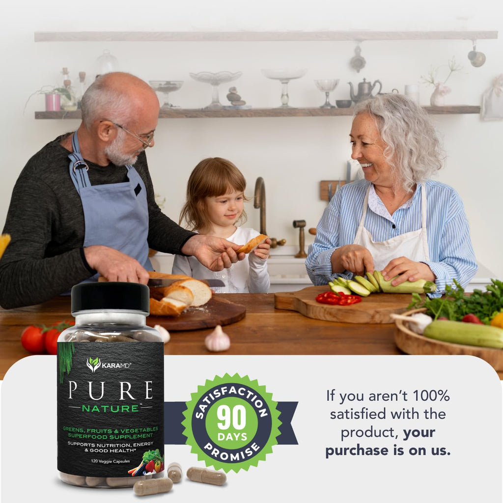 KaraMD Pure Nature | Greens, Fruit and Veggies Supplement | Vitamins, Fiber & Antioxidants | 20 Fruits and Vegetables Supplements for Energy & Digestion | Gluten Free & Vegan Friendly (30 Servings) - TrustMedUSA