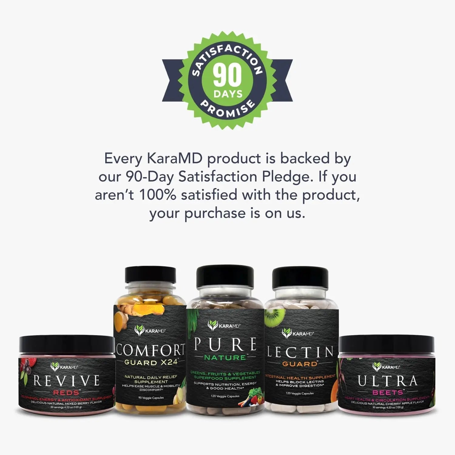 KaraMD Pure Nature Greens Whole Food Supplement & Revive Reds Polyphenol Energy Booster | Antioxidants, Shilajit & Enzymes | Vegan Friendly, Gluten Free, Non-GMO (30 Servings) - TrustMedUSA