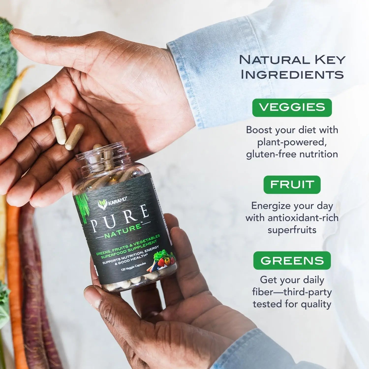 KaraMD Pure Nature Greens Whole Food Supplement & Revive Reds Polyphenol Energy Booster | Antioxidants, Shilajit & Enzymes | Vegan Friendly, Gluten Free, Non-GMO (30 Servings) - TrustMedUSA