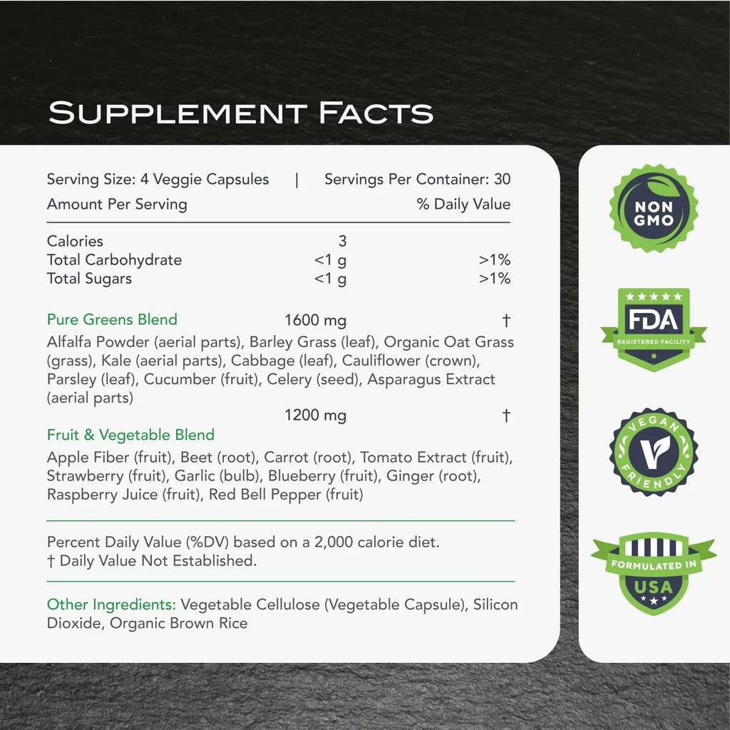 KaraMD Pure Nature Greens Whole Food Supplement & Revive Reds Polyphenol Energy Booster | Antioxidants, Shilajit & Enzymes | Vegan Friendly, Gluten Free, Non-GMO (30 Servings) - TrustMedUSA