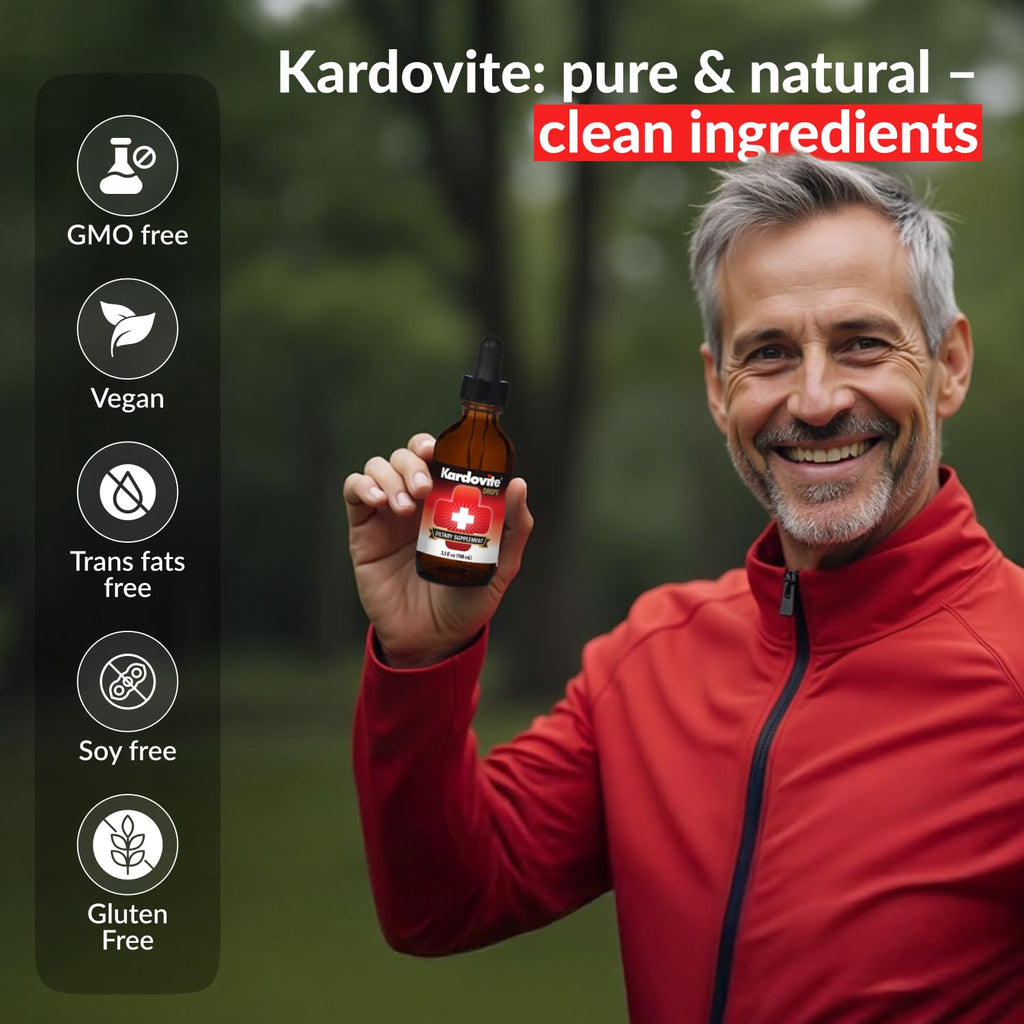 Kardovite Herbal Circulation Support Drops 100ml | Supports Circulatory Wellness with Hawthorn, Garlic, Ginkgo, Cayenne, Milk Thistle, Bilberry & Valerian | Supports Vitality & Daily Wellness - TrustMedUSA