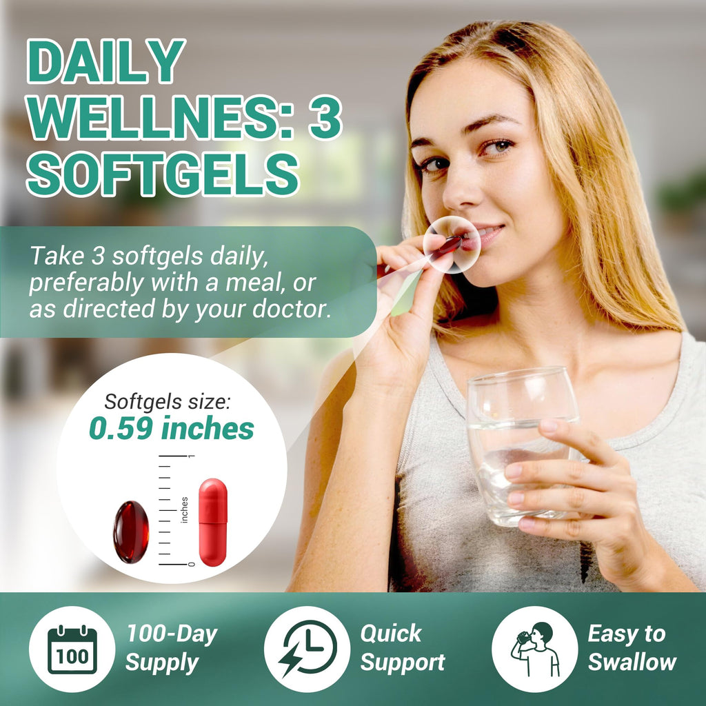 Kaseano Lymphatic Drainage Supplement 300 Softgels 21-in-1 Herbal Blend with Echinacea, Dandelion, Burdock Root Lymph System Support Fluid Balance & Immune System for Women & Men - Maple Wellness Supplements