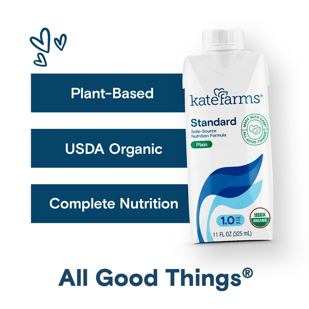 KATE FARMS Organic 1.0 Sole-Source Nutrition Shake, Plain, 16g Protein, 27 Vitamins and Minerals, Meal Replacement, Protein Shake, 11 oz (12 Pack) - Maple Wellness Supplements
