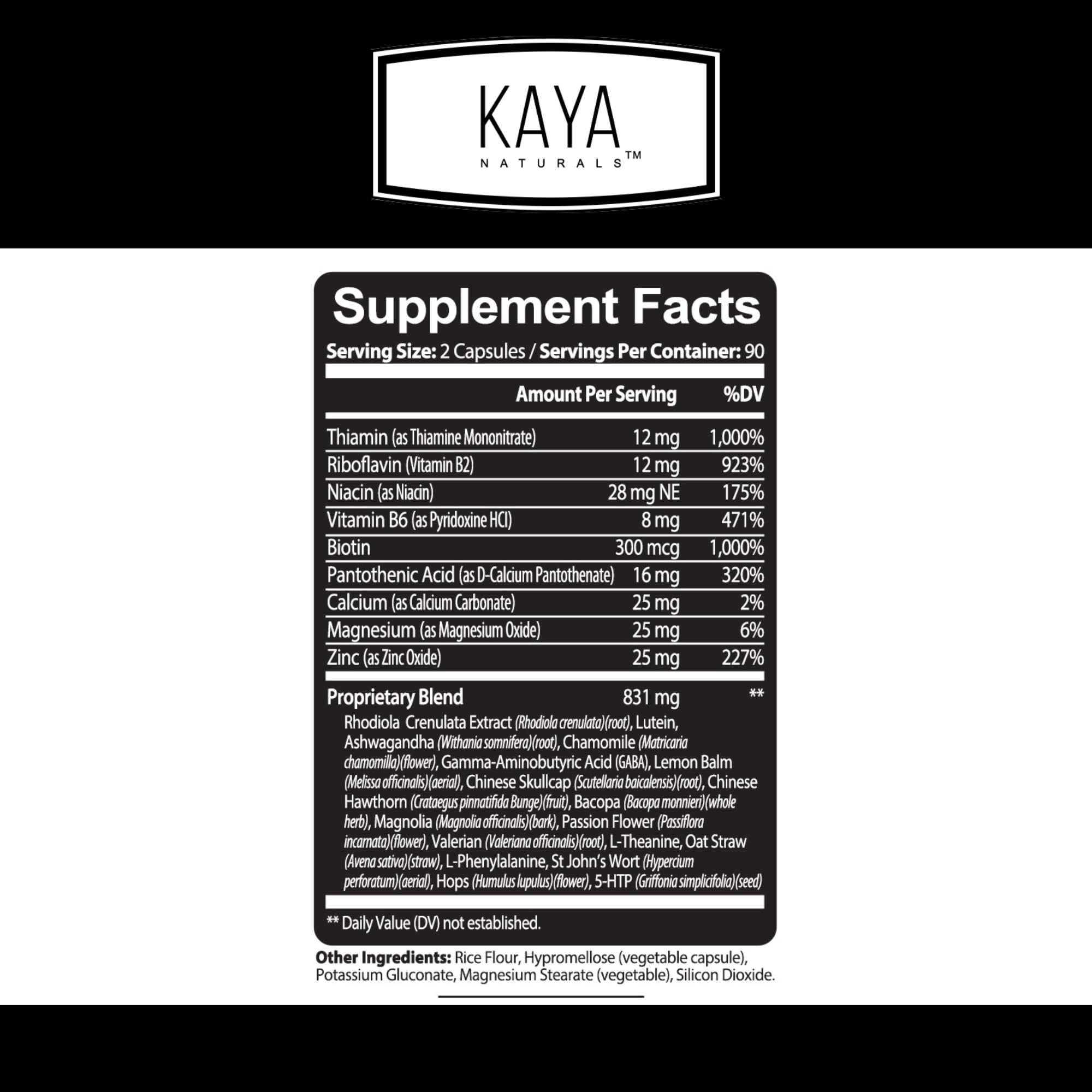 Kaya Naturals - Natural Herbal Support Vitamin Supplement are Designed to Help You find Balance and Relaxation in Your Daily Routine - Vitamin Supplement - 180 Capsules - TrustMedUSA