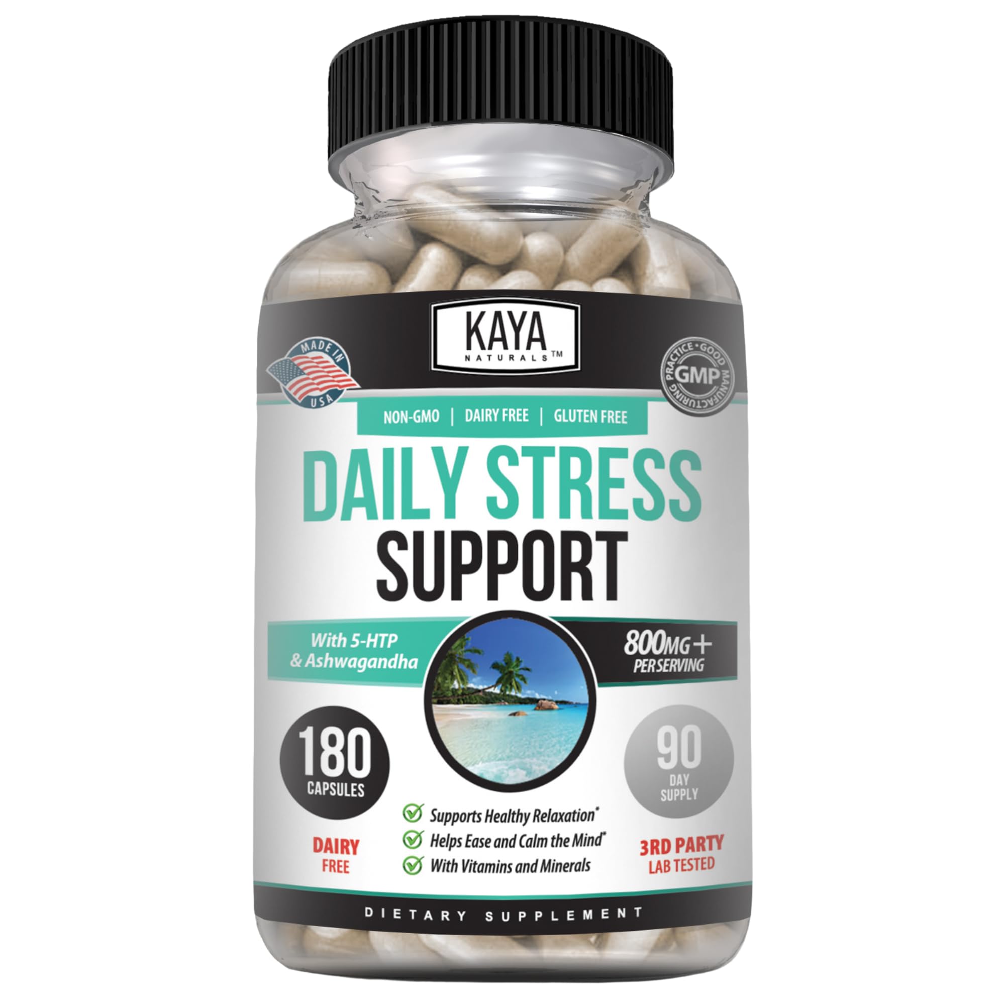 Kaya Naturals - Natural Herbal Support Vitamin Supplement are Designed to Help You find Balance and Relaxation in Your Daily Routine - Vitamin Supplement - 180 Capsules - TrustMedUSA