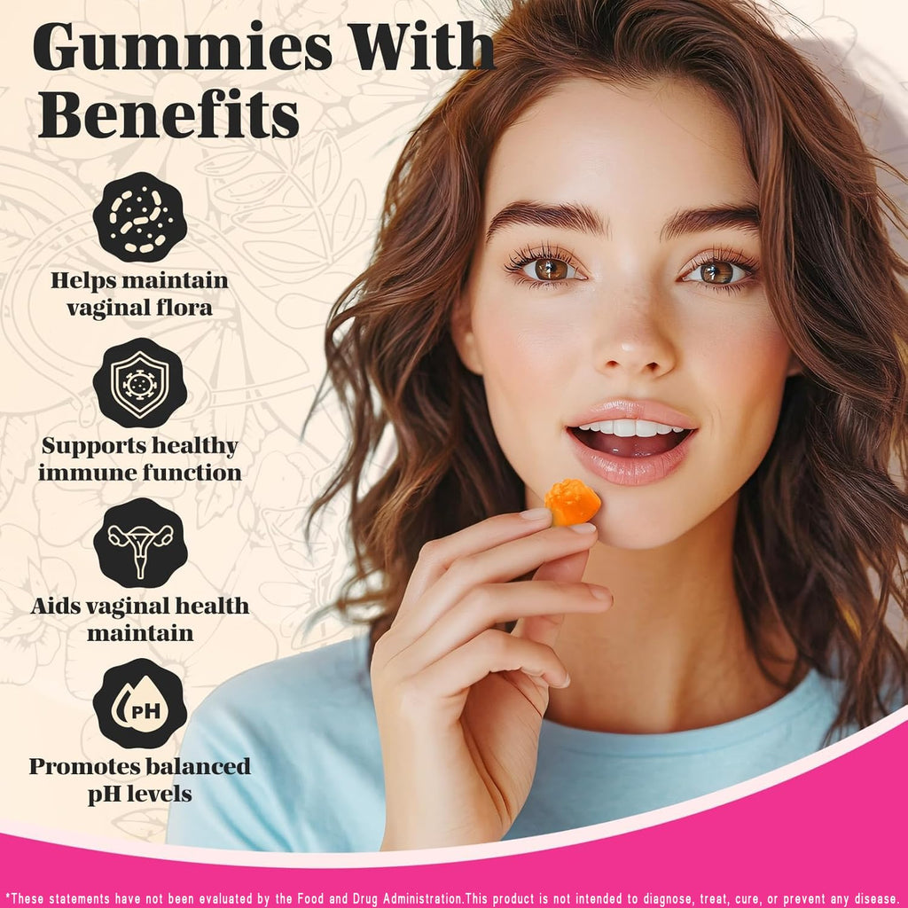 KEDISOM Premium Feminine Balance Gummies - for Women’s Health & Wellness - Immune Support - Vegan, Gluten-Free - Hawaiian Pineapple - 60 Gummies - 30 Servings - TrustMedUSA