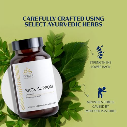 Kerala Ayurveda Back Support Herbal Capsules - Eases Occasional Discomfort of Lower Back & Supports Normal Movement of Spine, 90 Count - TrustMedUSA