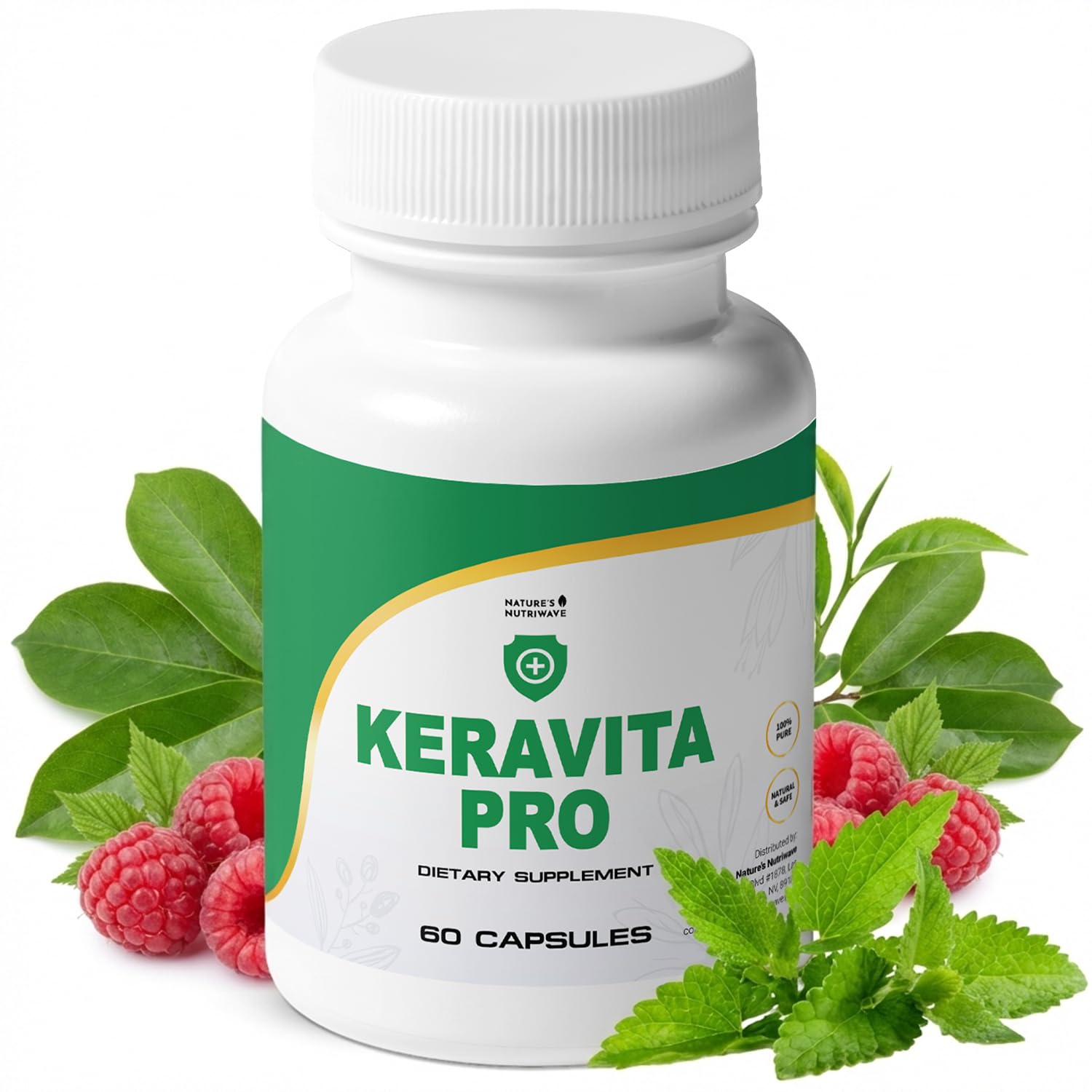 Keravita Pro - Natural Supplement with Vitamins C, Vitamin E, Green Tea, Turmeric & Mushroom for Hair & Nail | Non-GMO, Stimulant-Free | Made in the USA, GMP-Certified | 60 Capsules - 1 Month Supply - TrustMedUSA