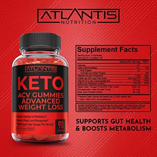 Keto ACV Gummies for Weight Loss - Supports Digestion, Advanced Weight Loss, Detox - TrustMedUSA