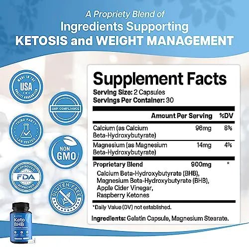 Keto BHB Exogenous Ketones for Men & Women - Keto Supplements for Mental Clarity - TrustMedUSA