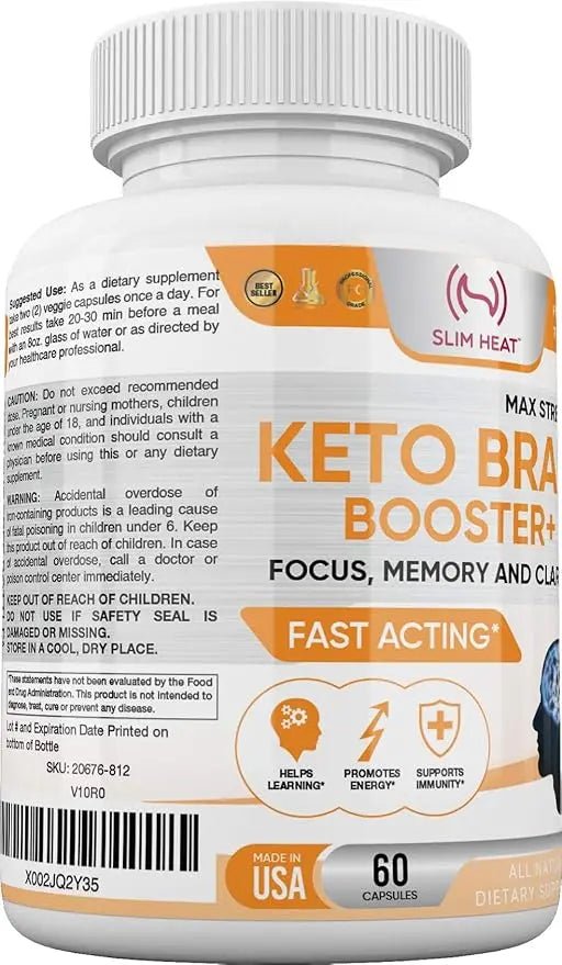 Keto Brain Booster - Brain Supplement - Focus, Concentration, Memory Neuro Supplement for Women & Men - Supports Learning, Energy, Immunity - All Natural, Non GMO, Made in USA - 60 Capsules - TrustMedUSA