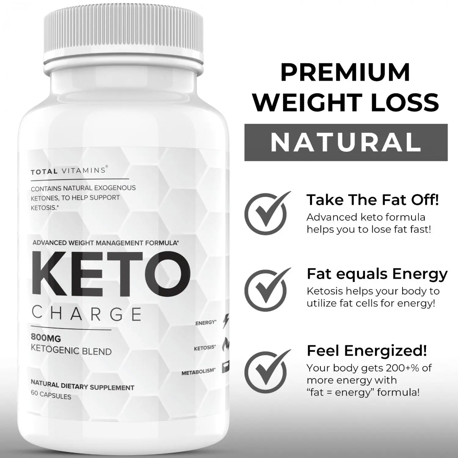 Keto Charge Keto Diet Pills BHB Advanced Weight Loss Ultra Boost Keto - TrustMedUSA