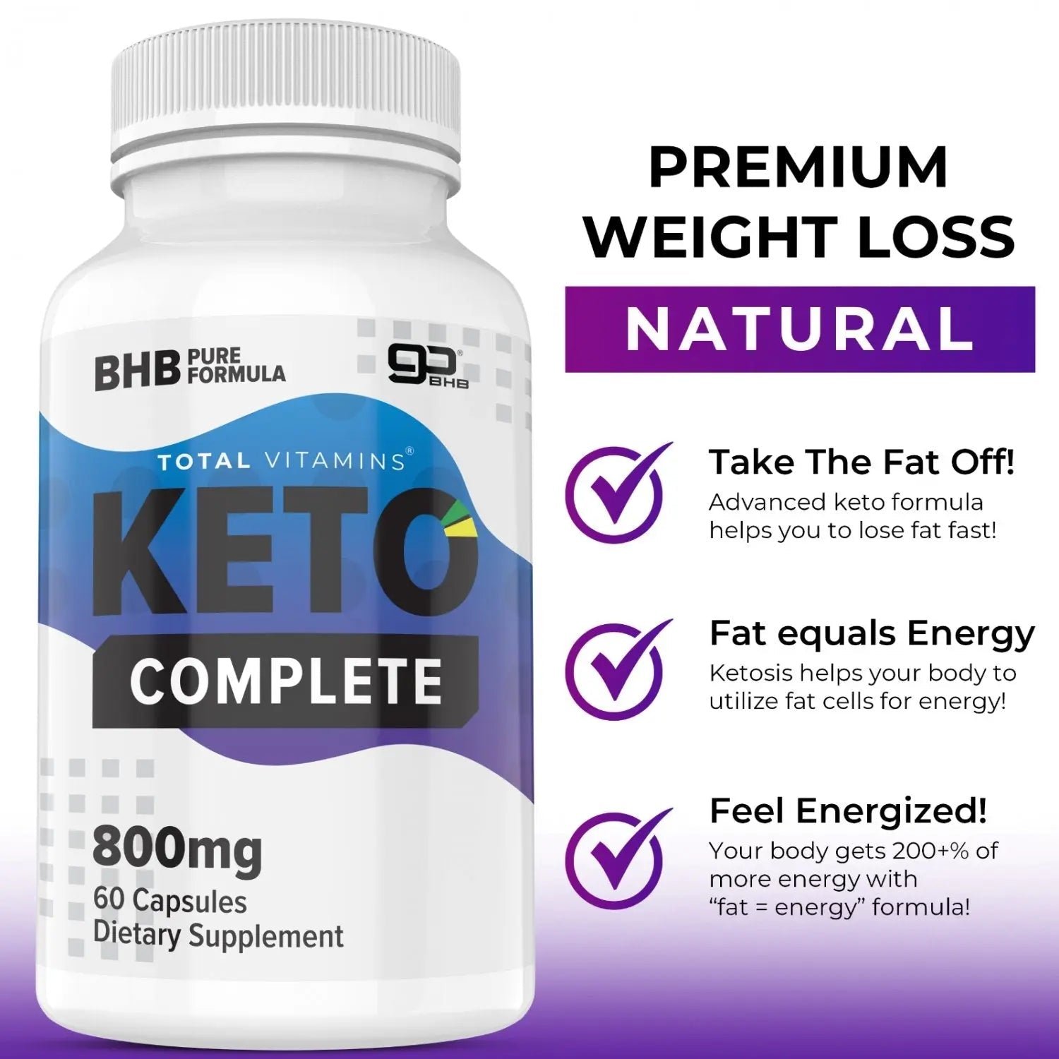 Keto Complete Diet Pills 800mg BHB Exogenous Ketones 360 Fat Burner - TrustMedUSA