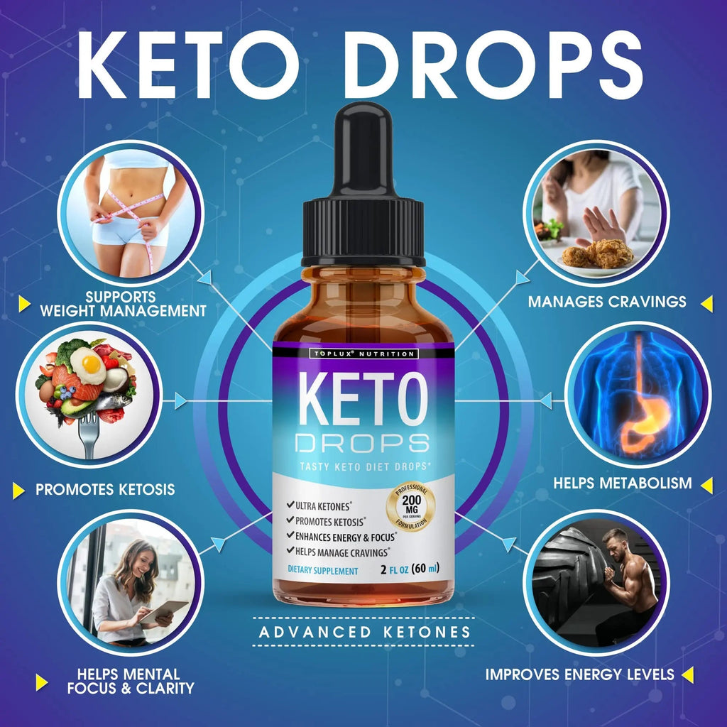 Keto Diet Drops Weight Loss Ketogenic Supplement - Premium Fat Burner Formula - TrustMedUSA