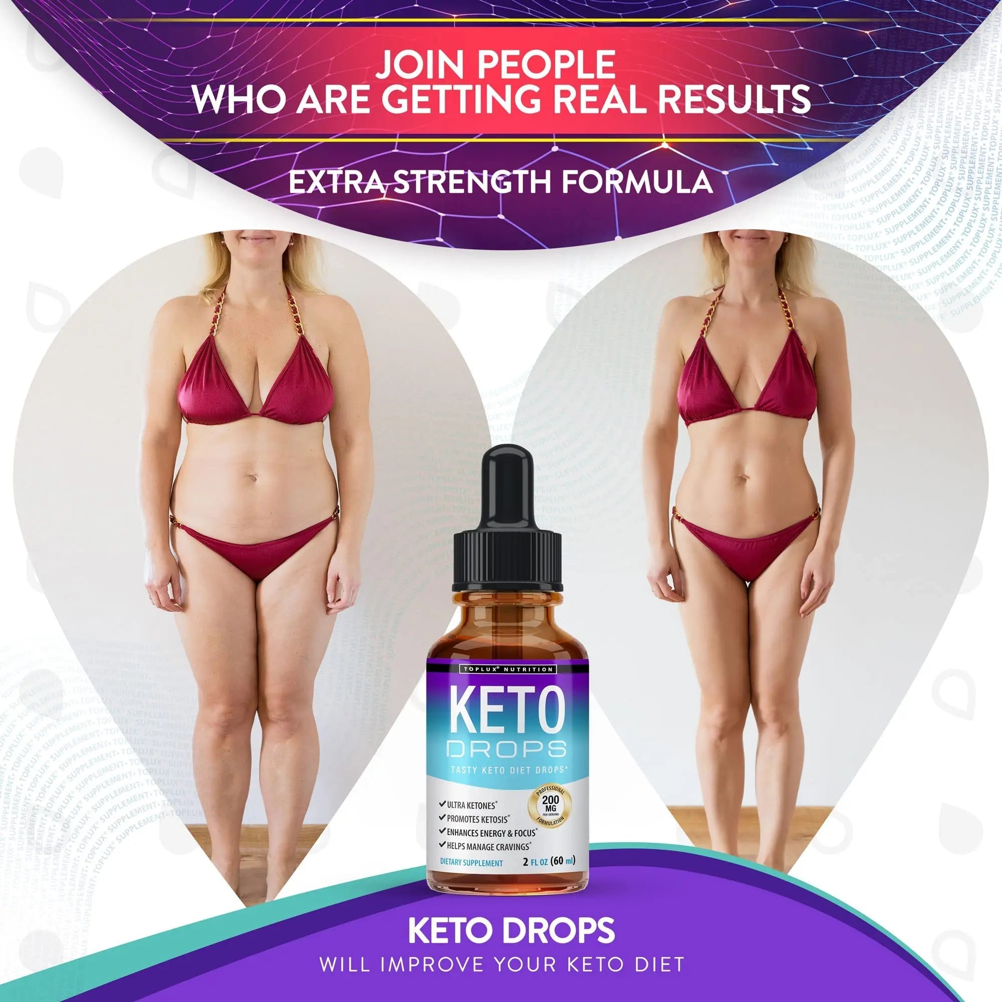 Keto Diet Drops Weight Loss Ketogenic Supplement - Premium Fat Burner Formula - TrustMedUSA
