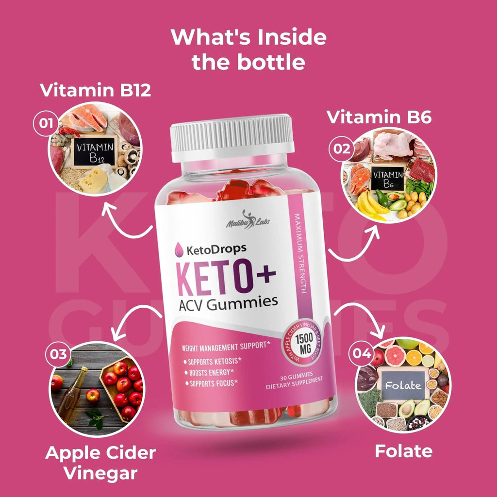 Keto Drops ACV Gummies Weight Loss - 1500mg Once a Day, Strong Time Released - TrustMedUSA